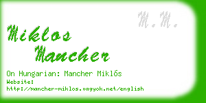 miklos mancher business card
